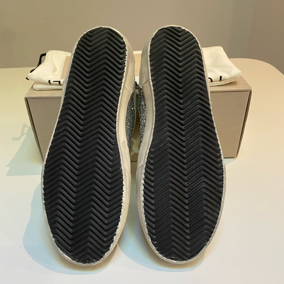 Golden Goose Superstar Sneaker White Leather/Silver Glitter/Taupe Suede 38 NIB - Picture 11 of 15